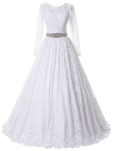 Jdress Women's Vintage Short Tea Length Lace Wedding Dresses for Bride 2017