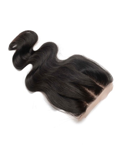 Brazilian Body Wave Human Hair 4x4 Medium Brown Silk Base Lace Closure