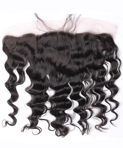 Pre Plucked 13x4 Ear to Ear lace frontal Loose Wave Bleached Knots