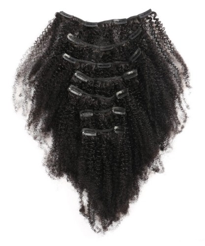 Afro Kinky Curly Clip In Human Hair Extensions Brazilian 100% Remy Hair