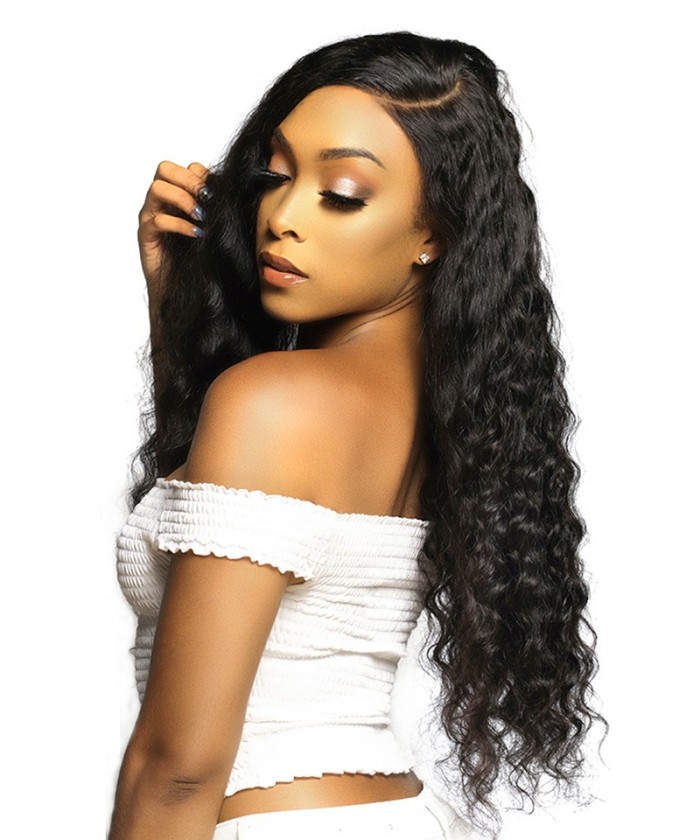Loose Wave Pre Plucked 360 Lace Frontal With 3 Bundles 4Pcs Lot