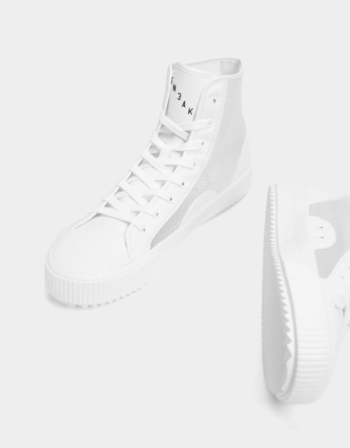 Men’s transparent high-top trainers
