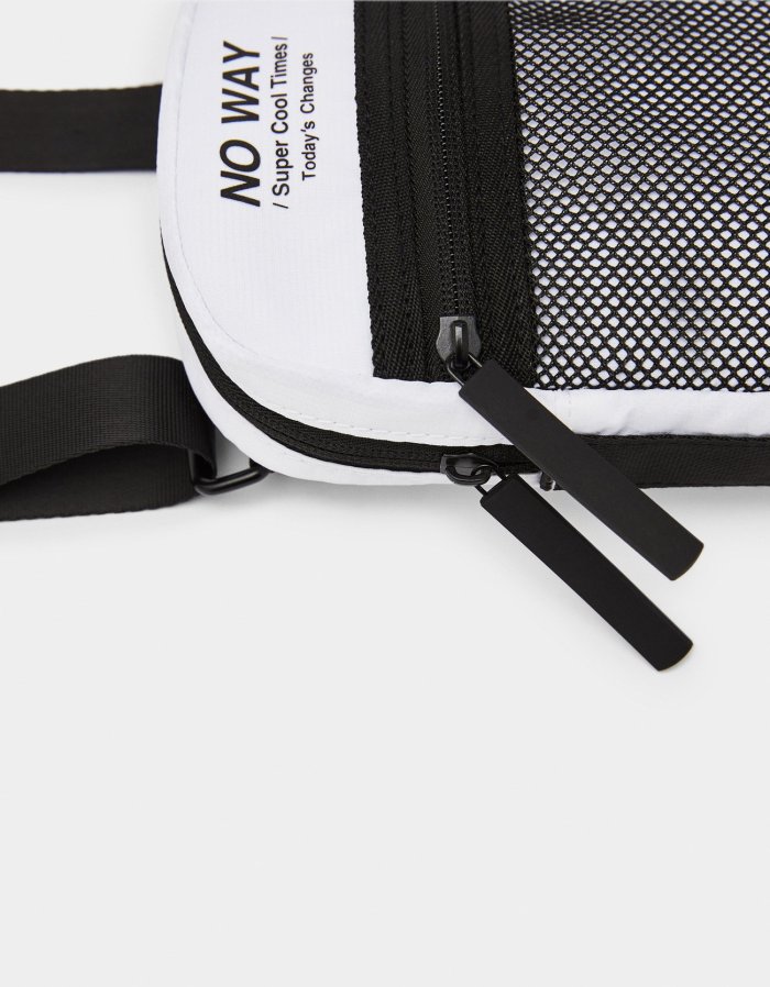 Pouch bag with slogan print