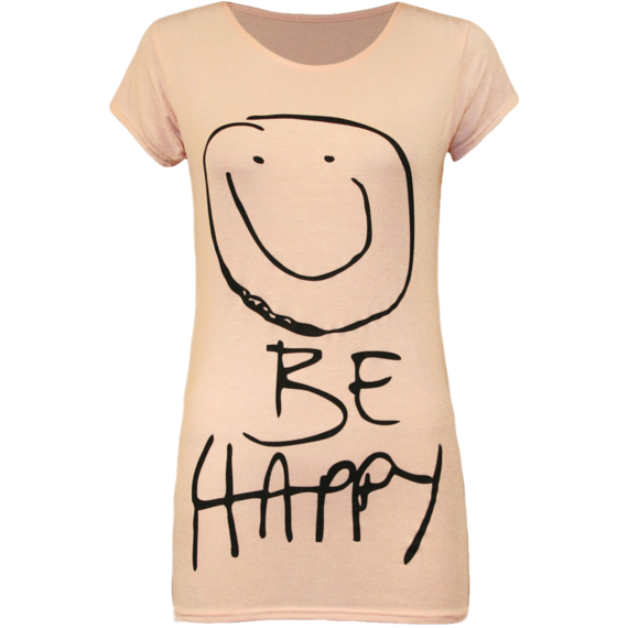 Women's Be Happy Smiley Face Top