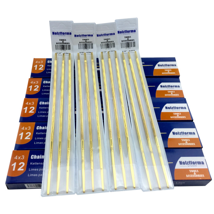 1 Pack / 12PCS 4.0mm 5/32 Holzfforma Sharpeners Chainsaw Saw Chain Files Gold Color Free Shipping