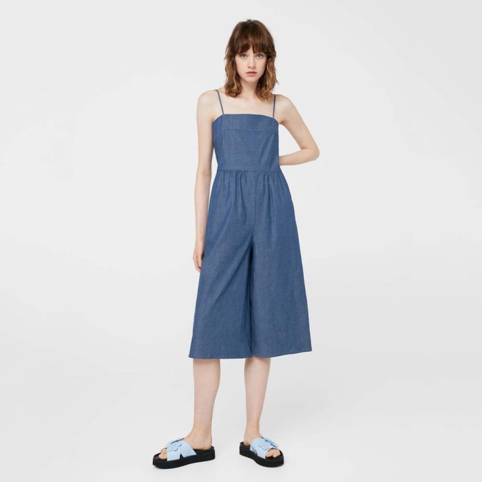 Cropped Denim Jumpsuit
