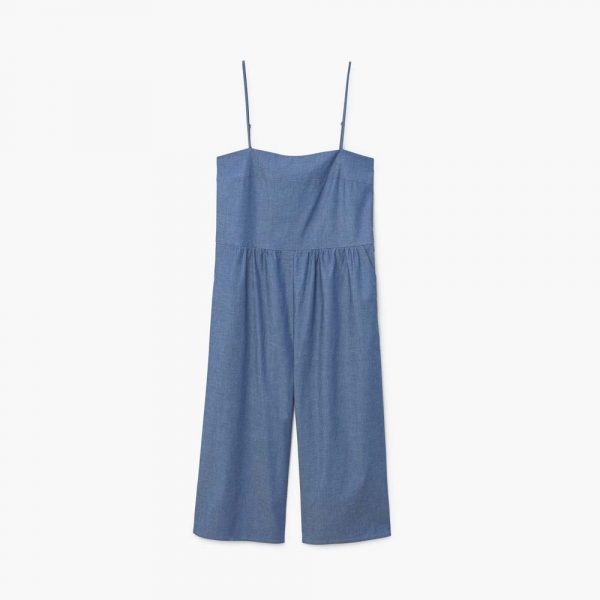 Cropped Denim Jumpsuit
