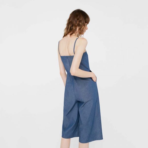 Cropped Denim Jumpsuit
