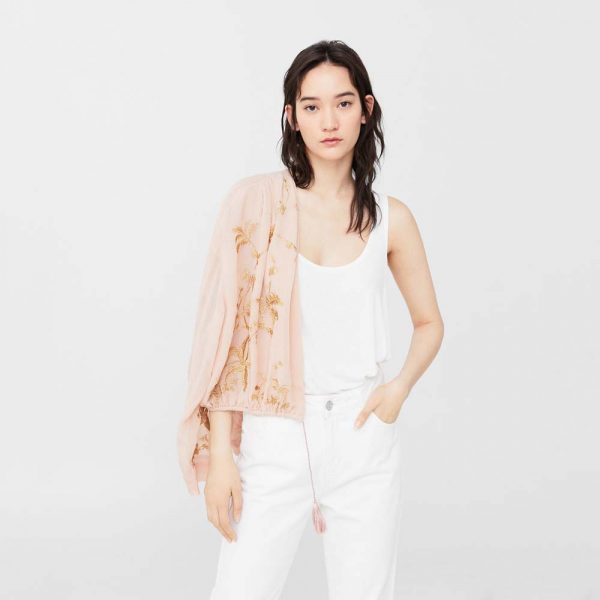Embroidered Flowy Jacket