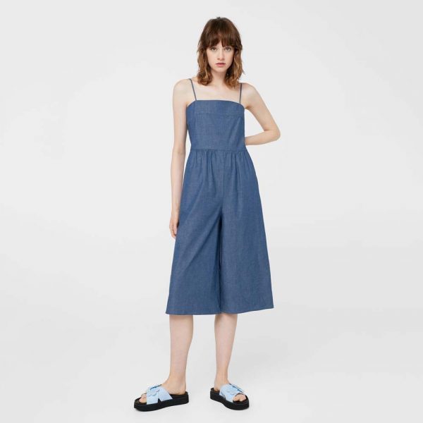 Cropped Denim Jumpsuit