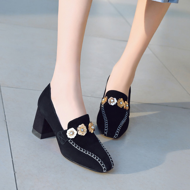 Brand Square Toe Shoes Women Office High Heels Elegant High-Heeled Shoes For Woman Pump Comfortable Ladies Shoes