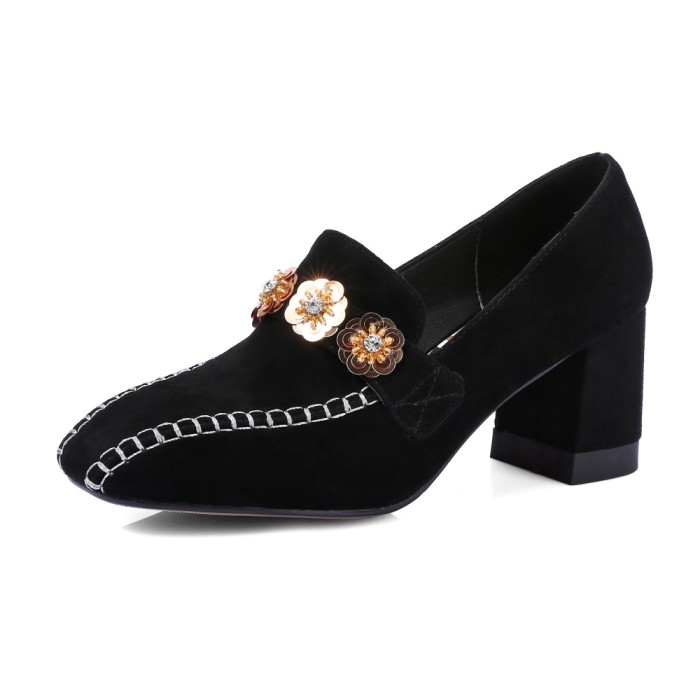 Brand Square Toe Shoes Women Office High Heels Elegant High-Heeled Shoes For Woman Pump Comfortable Ladies Shoes