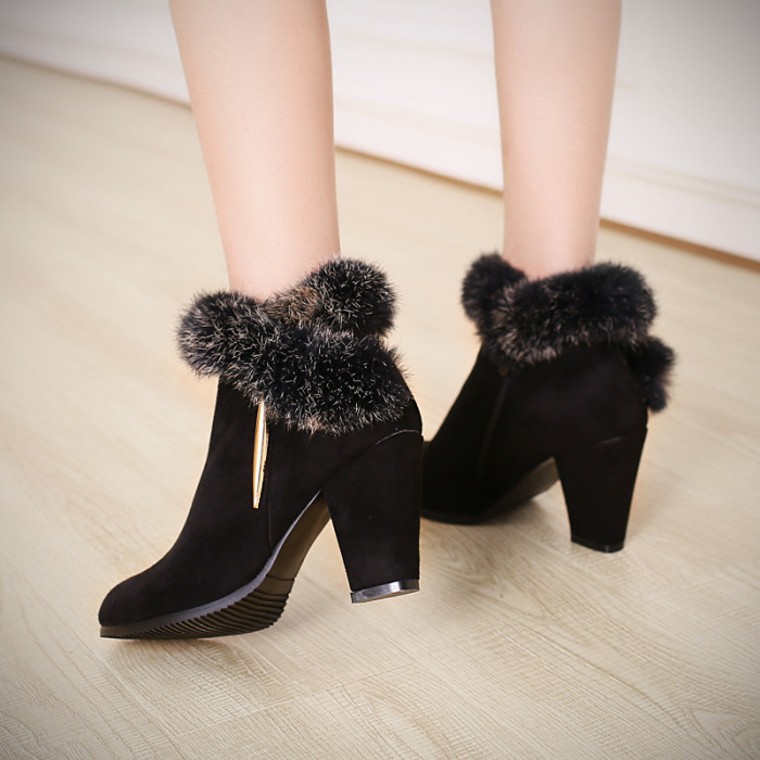 HOT New women boots 2016 free shipping Brand Autumn Women Winter Shoes Ankle Boots Heels Platform square Height Increasing