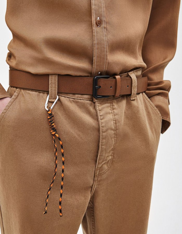 Embossed faux leather belt