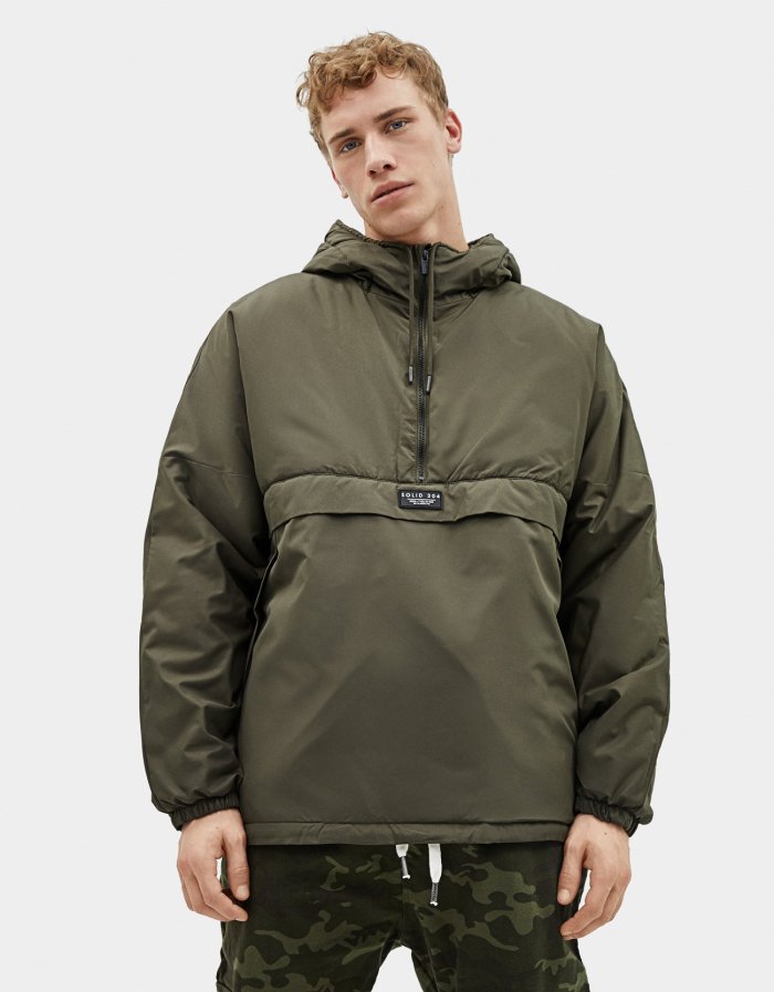 Pouch pocket puffer jacket