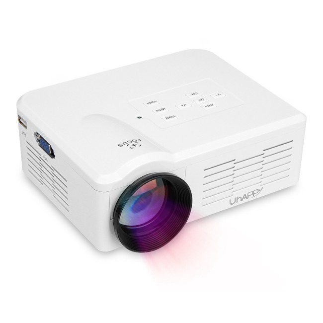 Uhappy BL35 800 Lumens Mini LED Projector for IOS Android Smartphone Home Theatre Cinema with AV/ VGA/ USB/ ATV/ HDMI Input