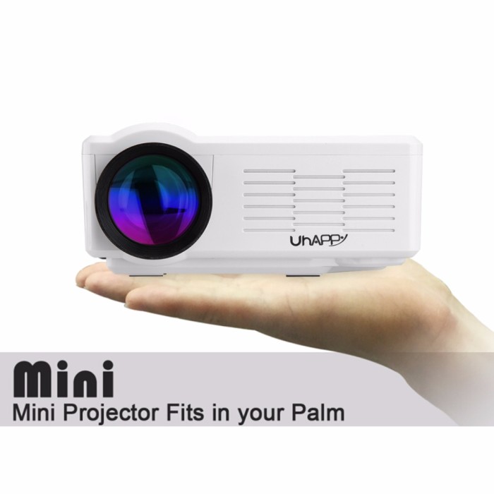 Uhappy BL35 800 Lumens Mini LED Projector for IOS Android Smartphone Home Theatre Cinema with AV/ VGA/ USB/ ATV/ HDMI Input