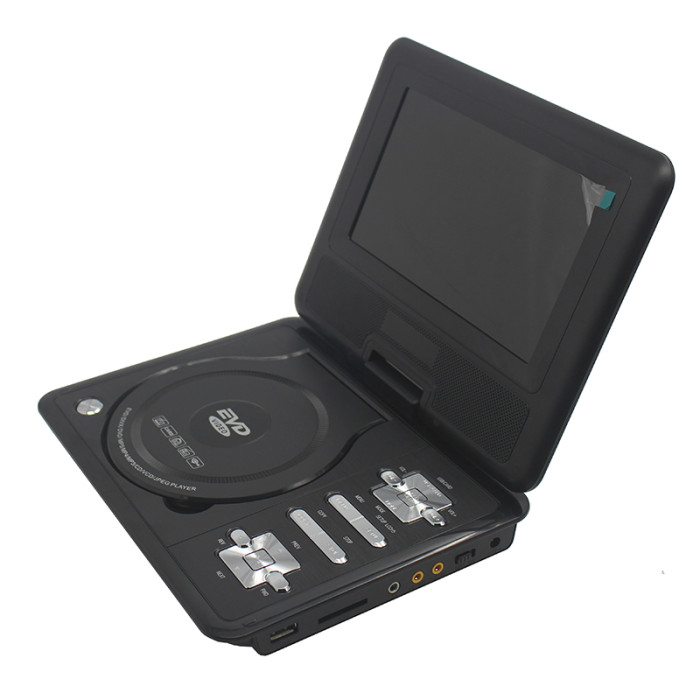 2016 Newest portable 7 Inch DVD player with rotatable screen, game and TV function, use at home, car, support CD player, MP3/MP4