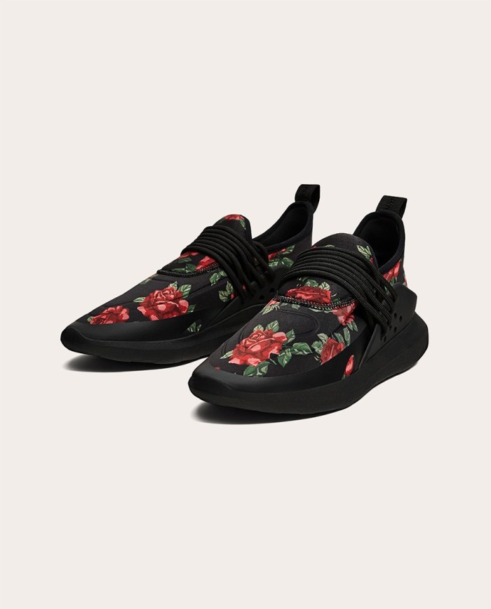 Black Floral Sneakers