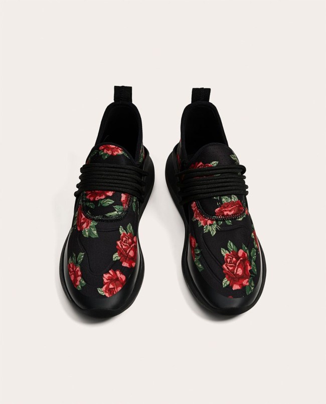 Black Floral Sneakers