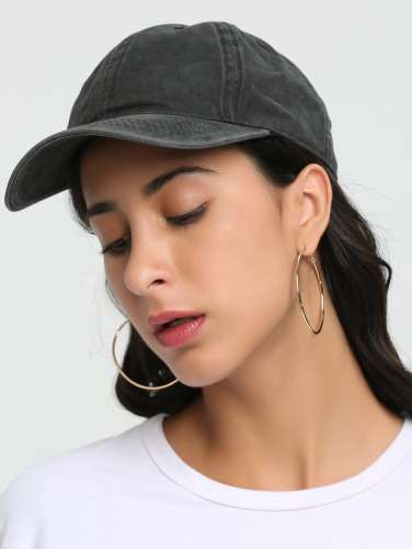 Outdoor Lines Embroidered Baseball Hat - Black
