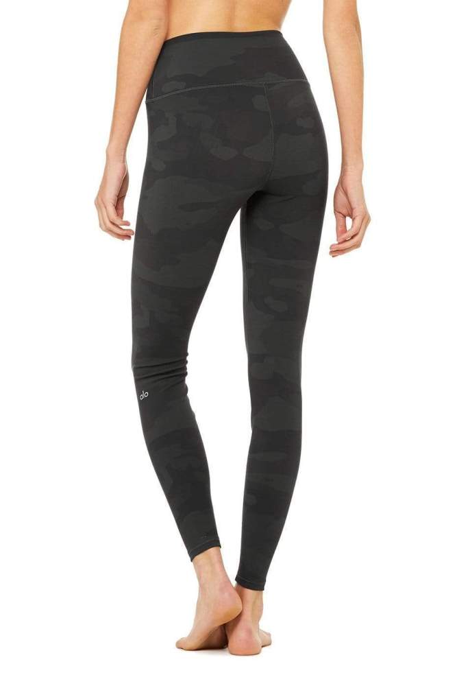 ALO YOGA HIGH WAIST VAPOR LEGGING - BLACK CAMOUFLAGE