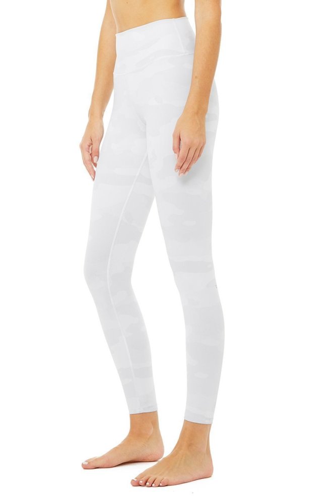 ALO YOGA HIGH WAIST VAPOR LEGGING - WHITE CAMOUFLAGE