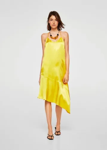 Asymmetrical satin dress