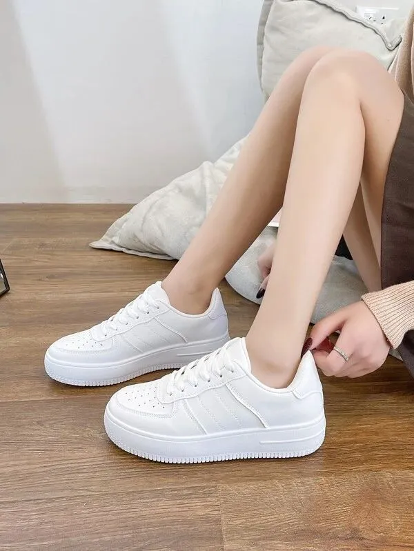 Stitch Detail Lace-up Front Skate Shoes