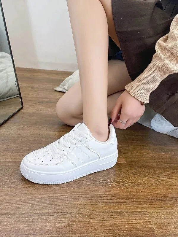 Stitch Detail Lace-up Front Skate Shoes