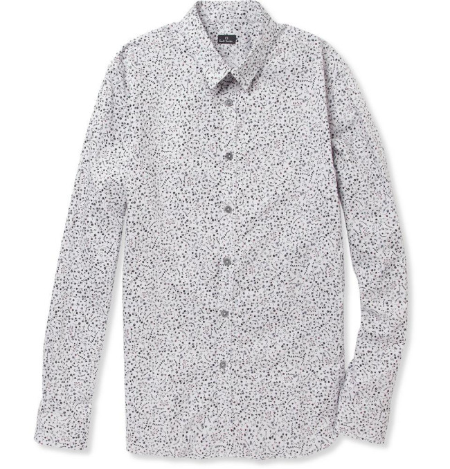 Flower Print Slim fit Cotton Shirt