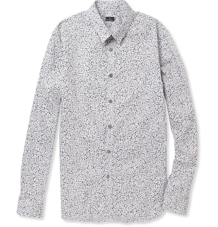 Flower Print Slim fit Cotton Shirt